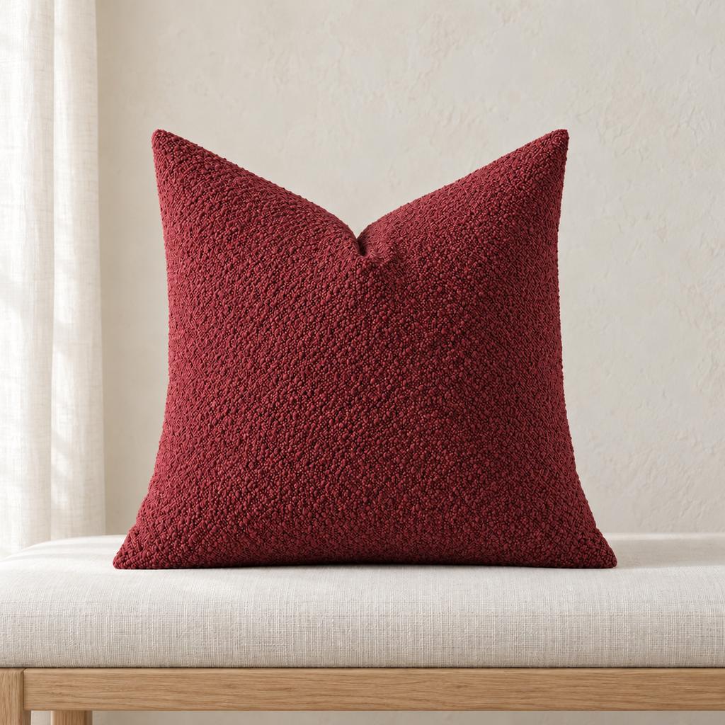 Housse de coussin chenille — Bordeaux, vue principale