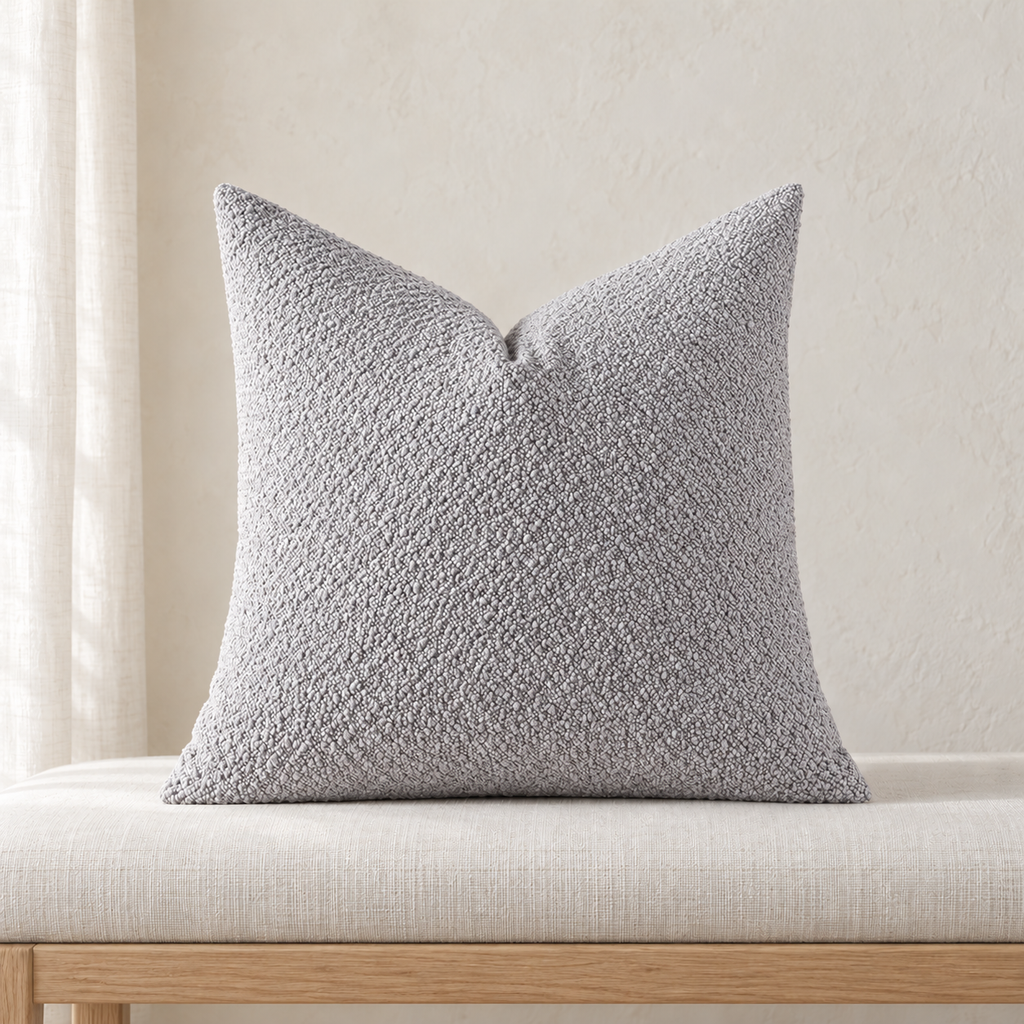 Housse de coussin chenille — Gris perle, vue principale