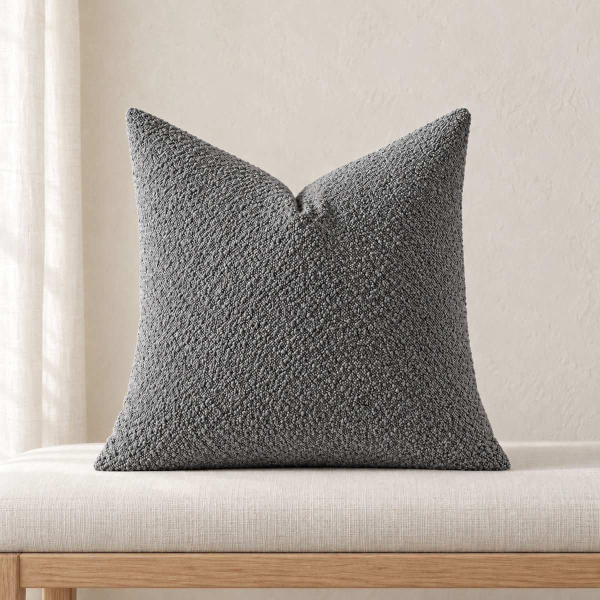 Housse de coussin chenille — Gris, vue principale